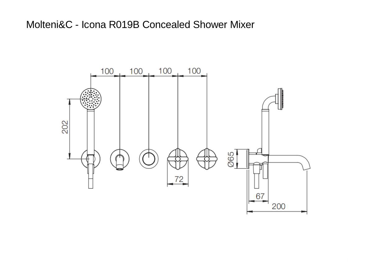 Molteni C Icona R019b Concealed Shower Mixer