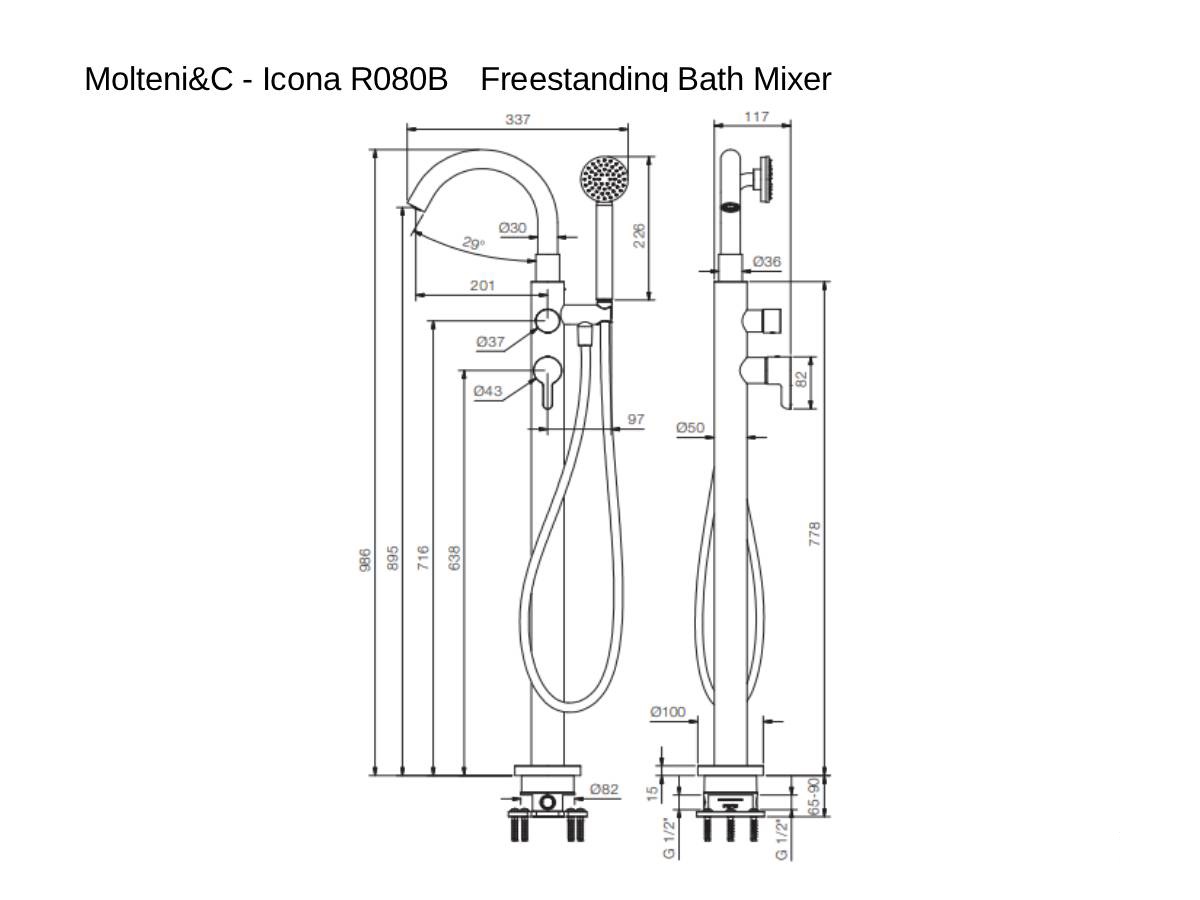 Molteni C Icona R080b Freestanding Bath Mixer