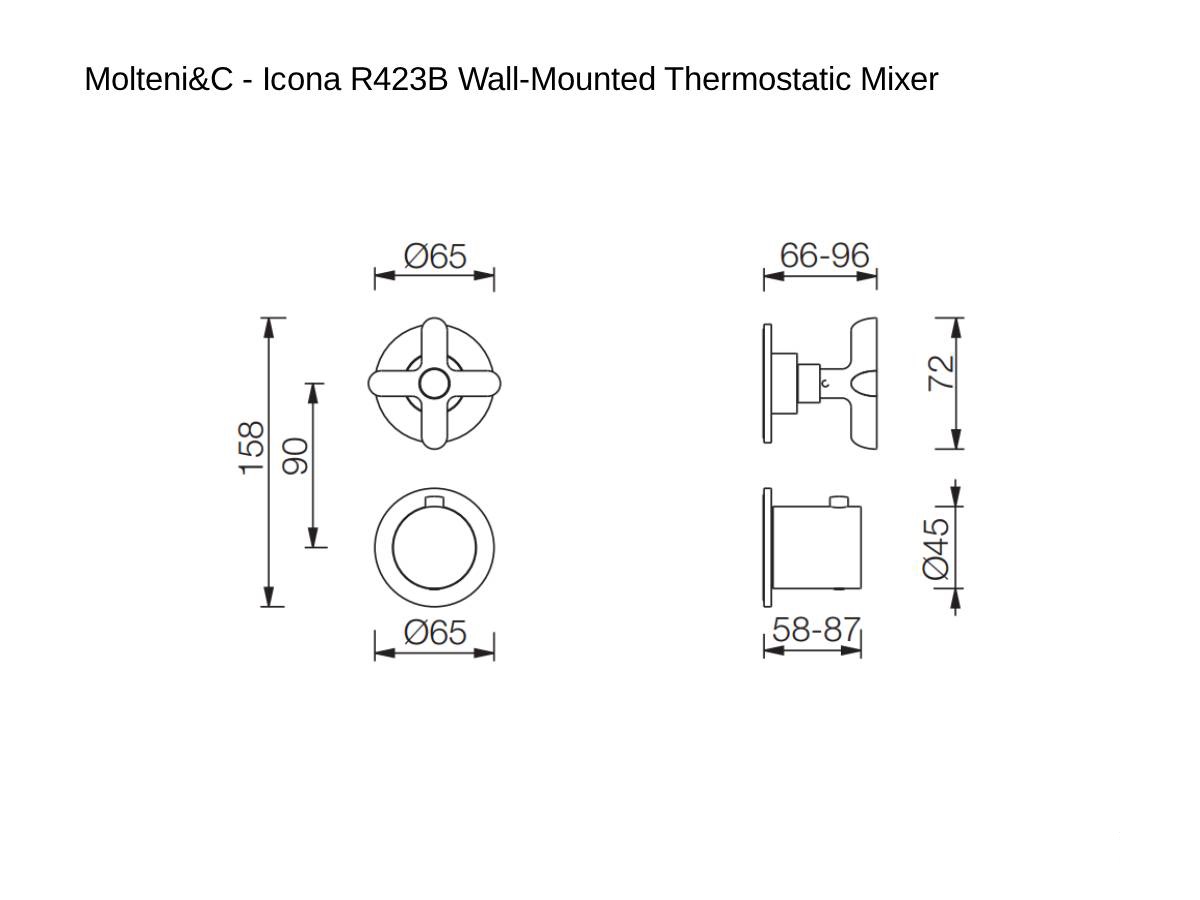 Molteni C Icona R423b Wall Mounted Thermostatic Mixer
