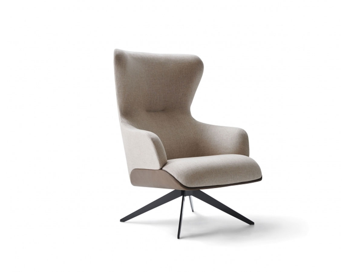 Molteni C Kensington Swivel Armchair High Backrest