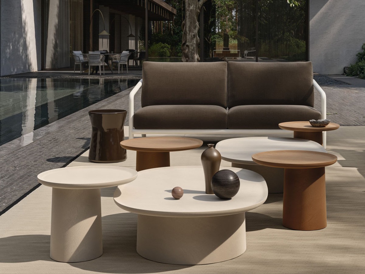 Molteni C Louisa Outdoor Side Table O 50 Cm Siena Brown