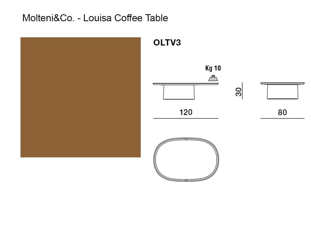 Molteni C Louisa Outdoor Coffee Table L 120 Cm Siena Brown