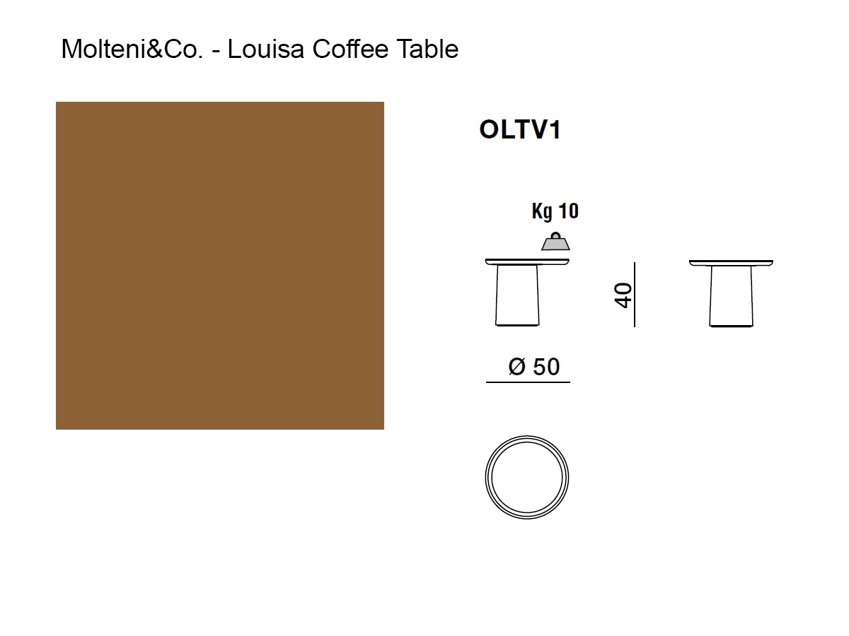 Molteni C Louisa Outdoor Side Table O 50 Cm Siena Brown