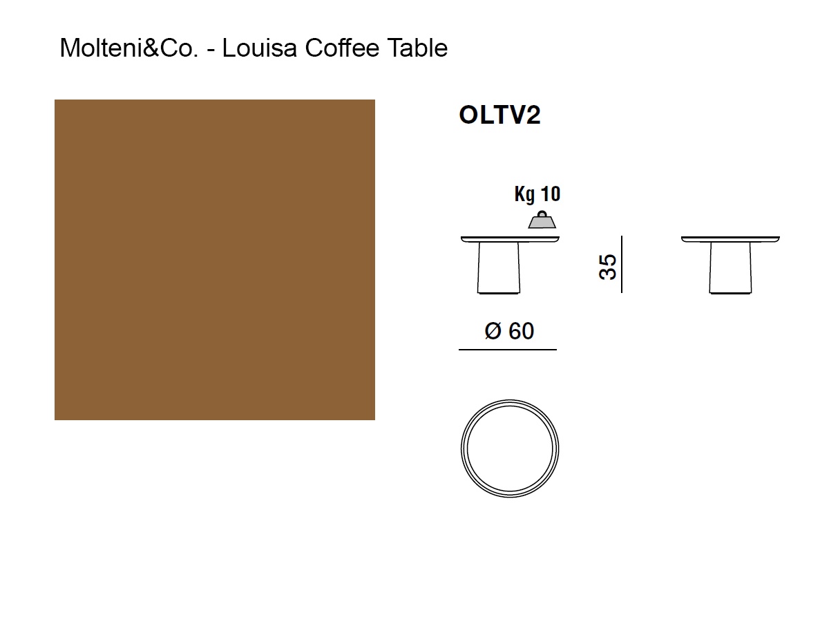 Molteni C Louisa Outdoor Coffee Table O 60 Cm Siena Brown