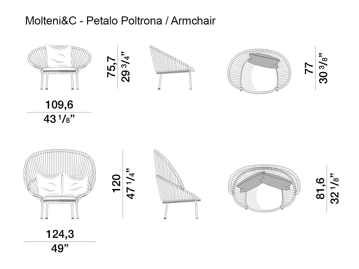 Molteni C Petalo High Back Armchair Outdoor