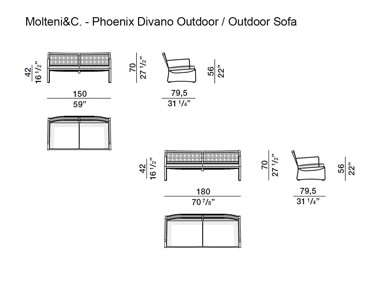 Molteni C Phoenix Outdoor Sofa