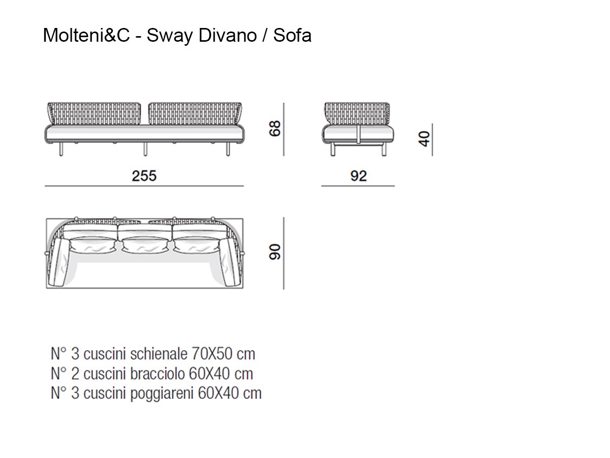 Molteni C Sway 3 Seater Sofa Outdoor