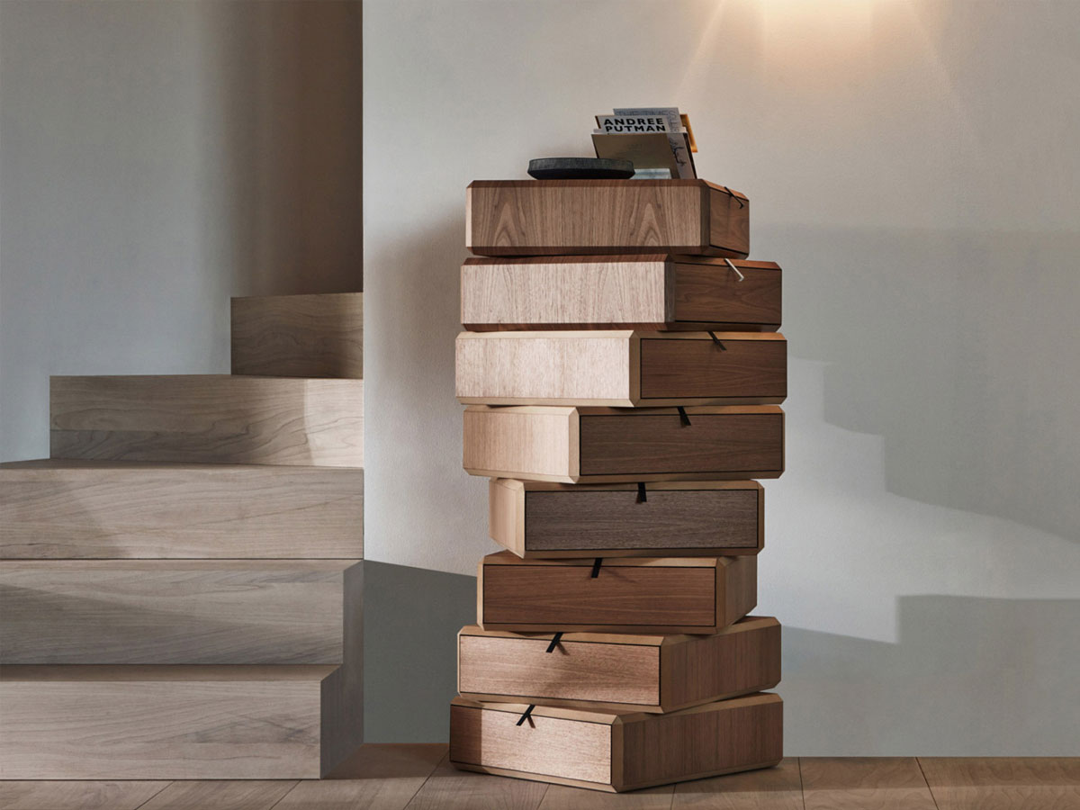 Molteni C Teorema Chest Of Drawers Open Compartments Canaletto Walnut