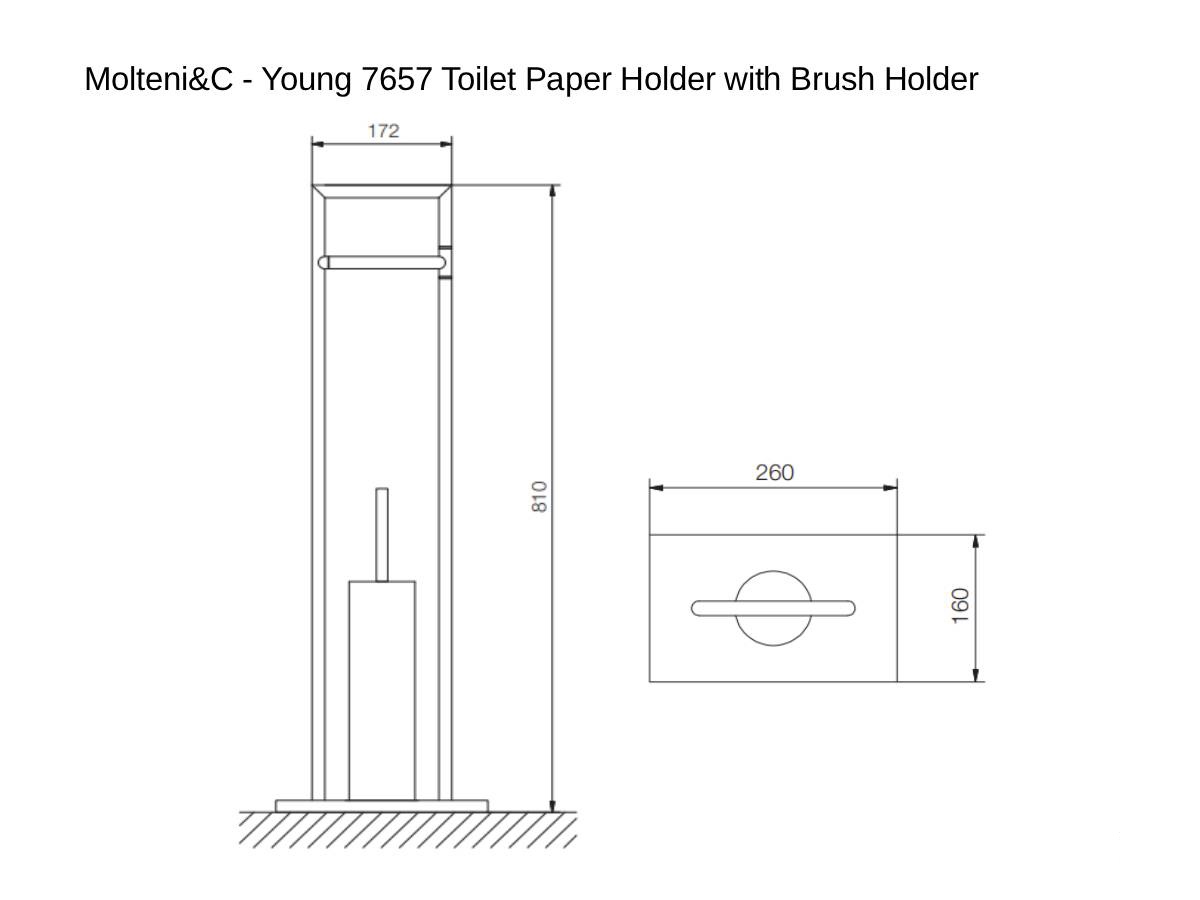 Molteni C Young 7657 Toilet Paper Holder With Brush Holder