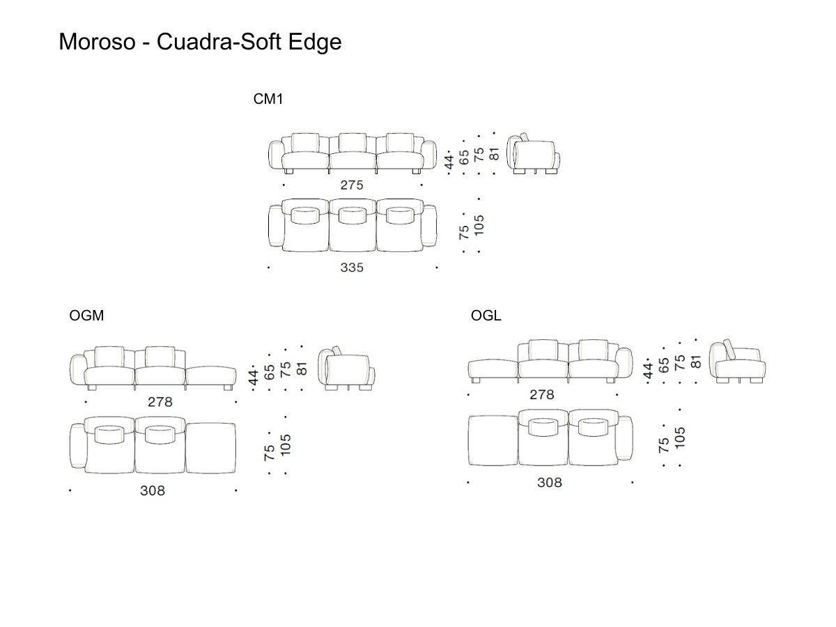 Moroso Cuadra Soft Edge Sofa
