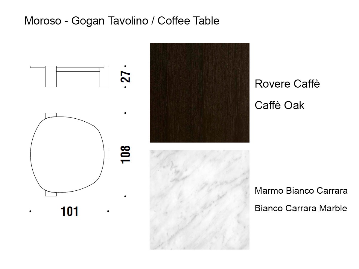 Moroso Gogan Coffee Table L 101 Cm Carraracaffe