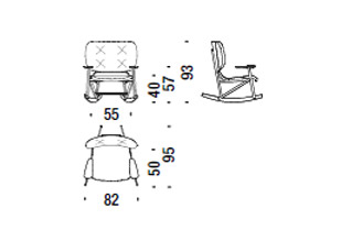 Moroso Klara Swing Armchair Capitonnee Backrest