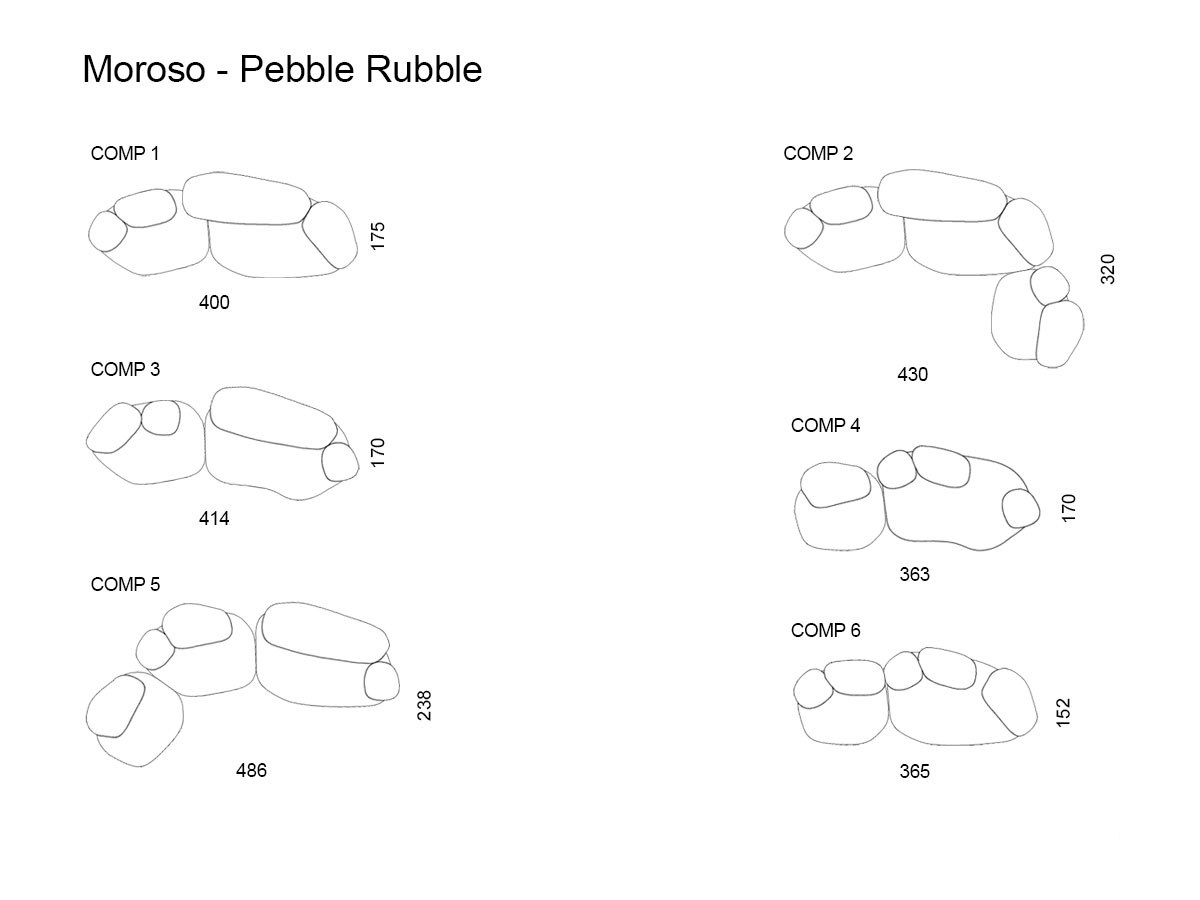 Moroso Pebble Rubble Sofa Collection
