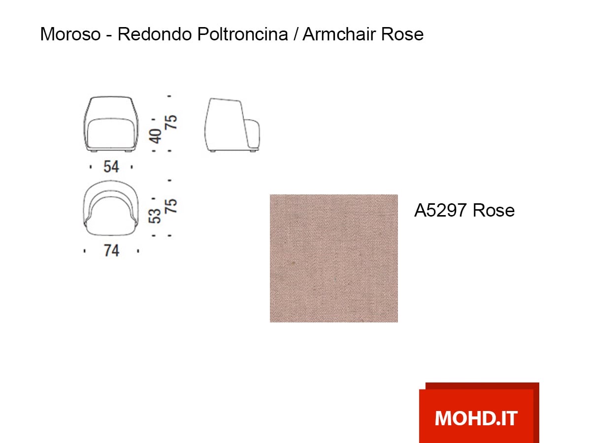 Moroso Redondo Small Armchair Rose