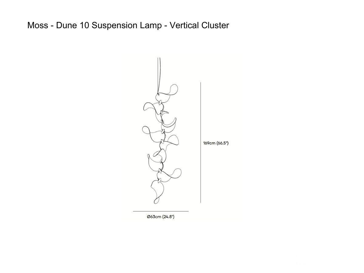 MOSS Objects Dune 10 Suspension Lamp Vertical Cluster