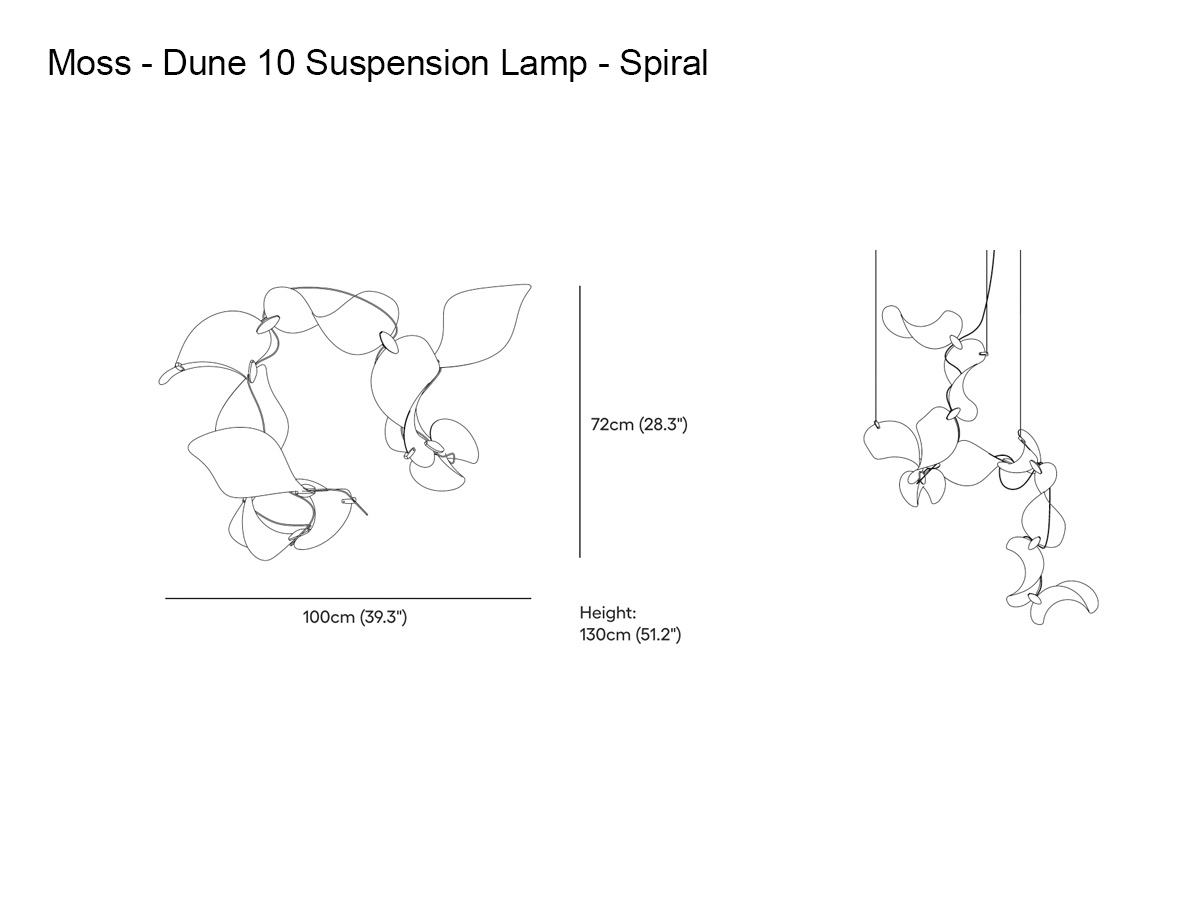 MOSS Objects Dune 10 Suspension Lamp Spiral