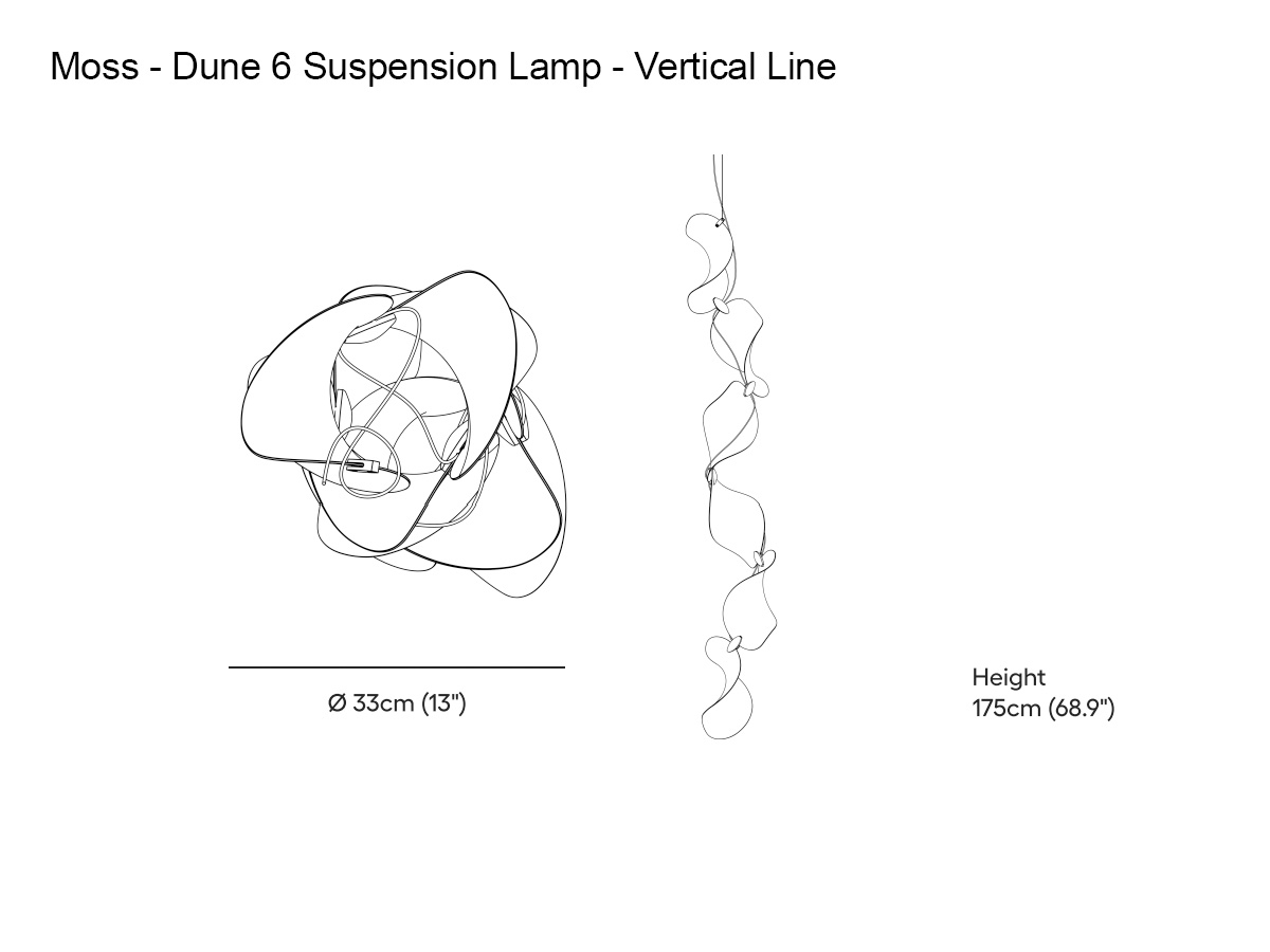 MOSS Objects Dune 6 Suspension Lamp Vertical Line