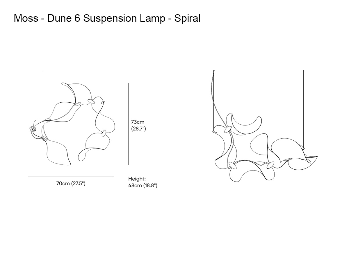 MOSS Objects Dune 6 Suspension Lamp Spiral