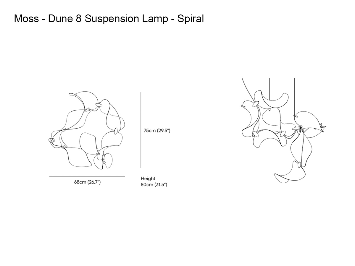 MOSS Objects Dune 8 Suspension Lamp Spiral