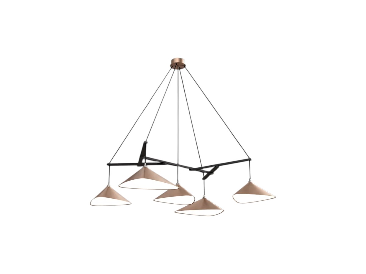 MOSS Objects Emily Group Of Five Suspension Lamp With Black Cable