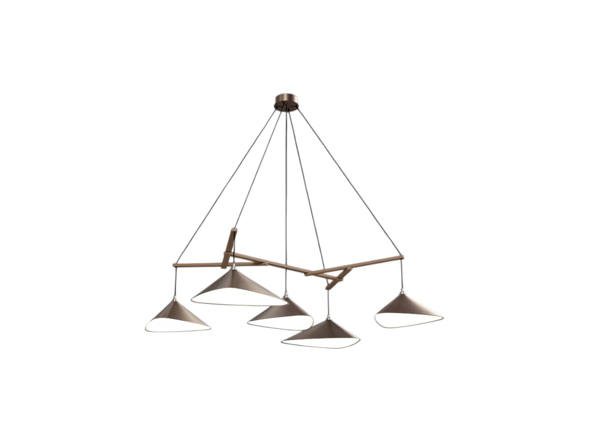 MOSS Objects Emily Group Of Five Suspension Lamp With Black Cable
