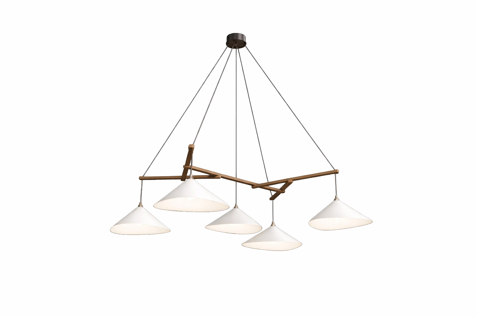 MOSS Objects Emily Group Of Five Suspension Lamp With Charcoal Cable