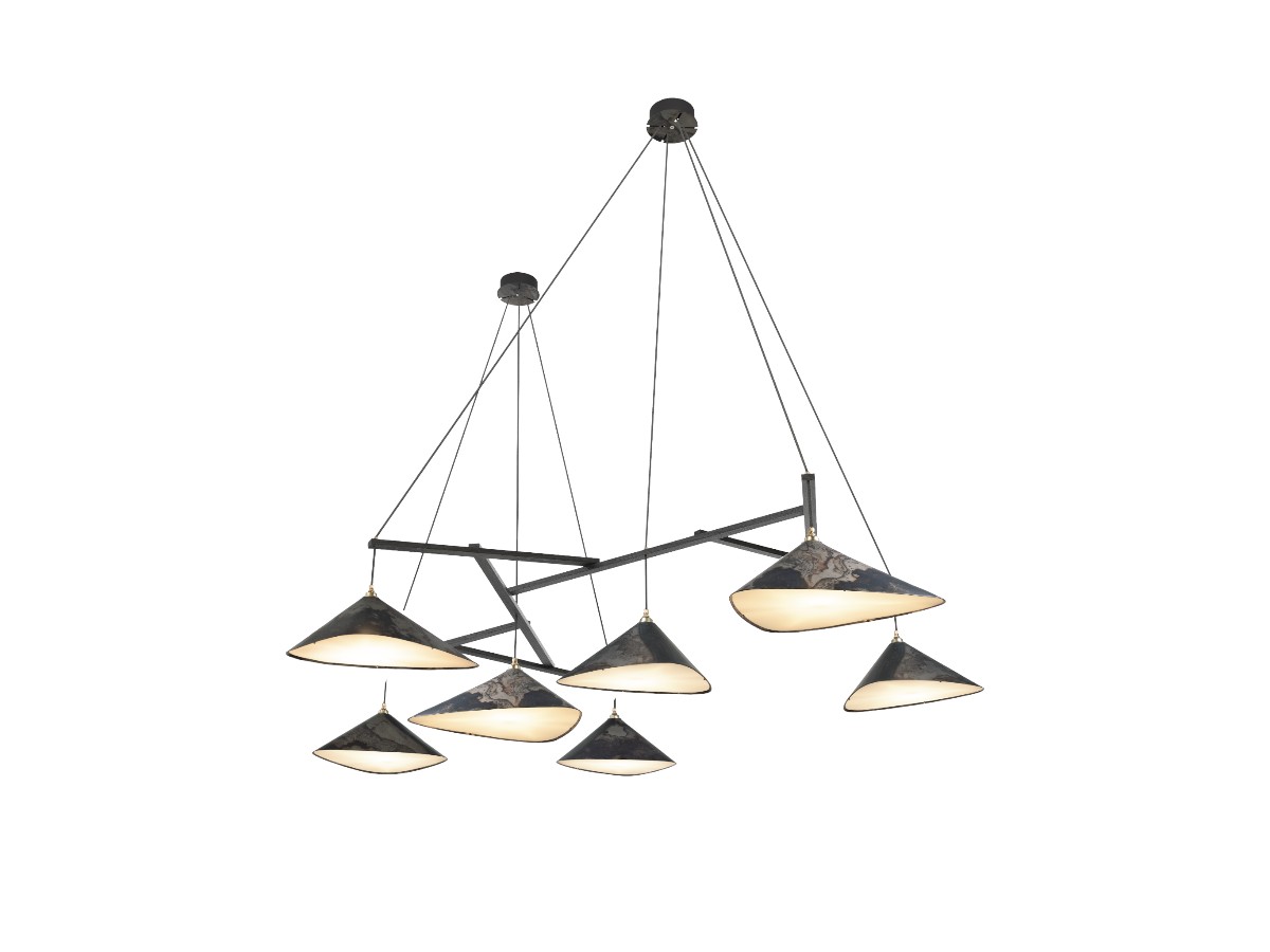 MOSS Objects Emily Group Of Seven Suspension Lamp Oxidized