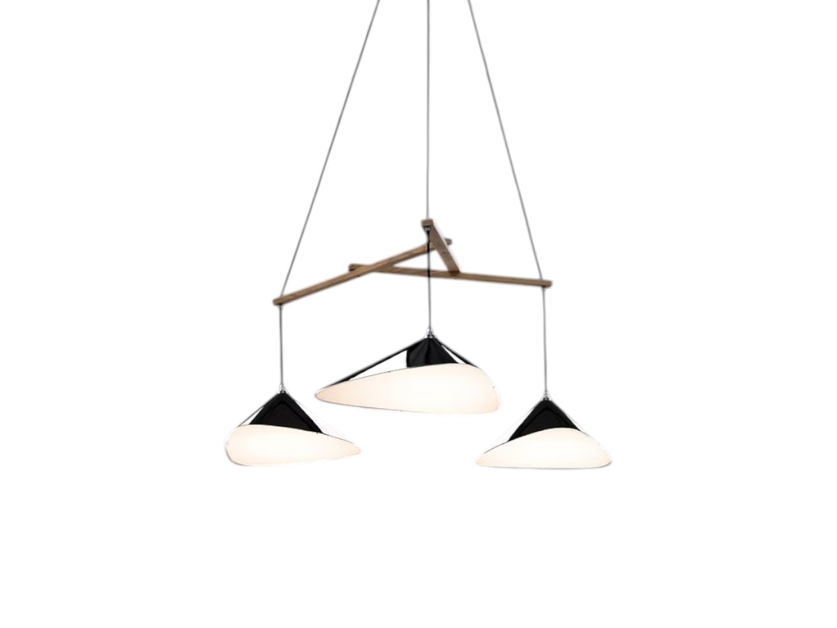 MOSS Objects Emily Group Of Three Suspension Lamp With Black Cable