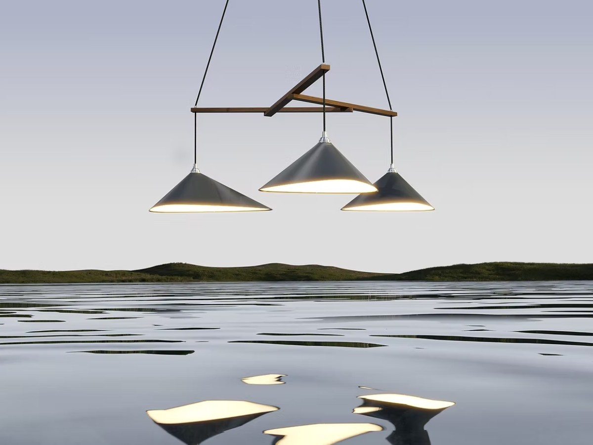 MOSS Objects Emily Group Of Three Suspension Lamp With Black Cable