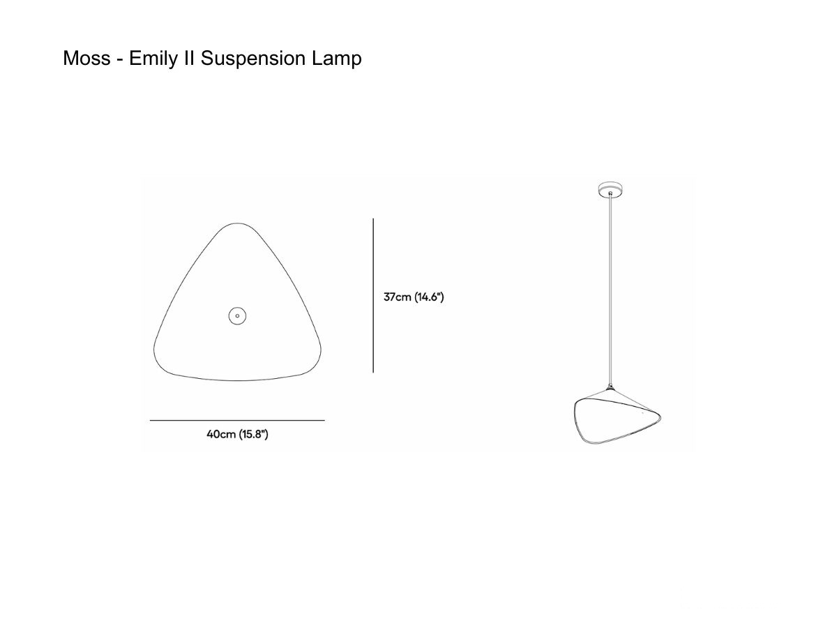 MOSS Objects Emily Ii Suspension Lamp With Black Cable