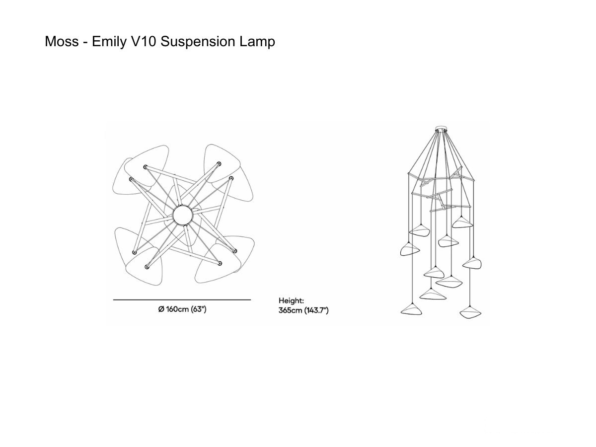 MOSS Objects Emily V10 Suspension Lamp With Black Cable