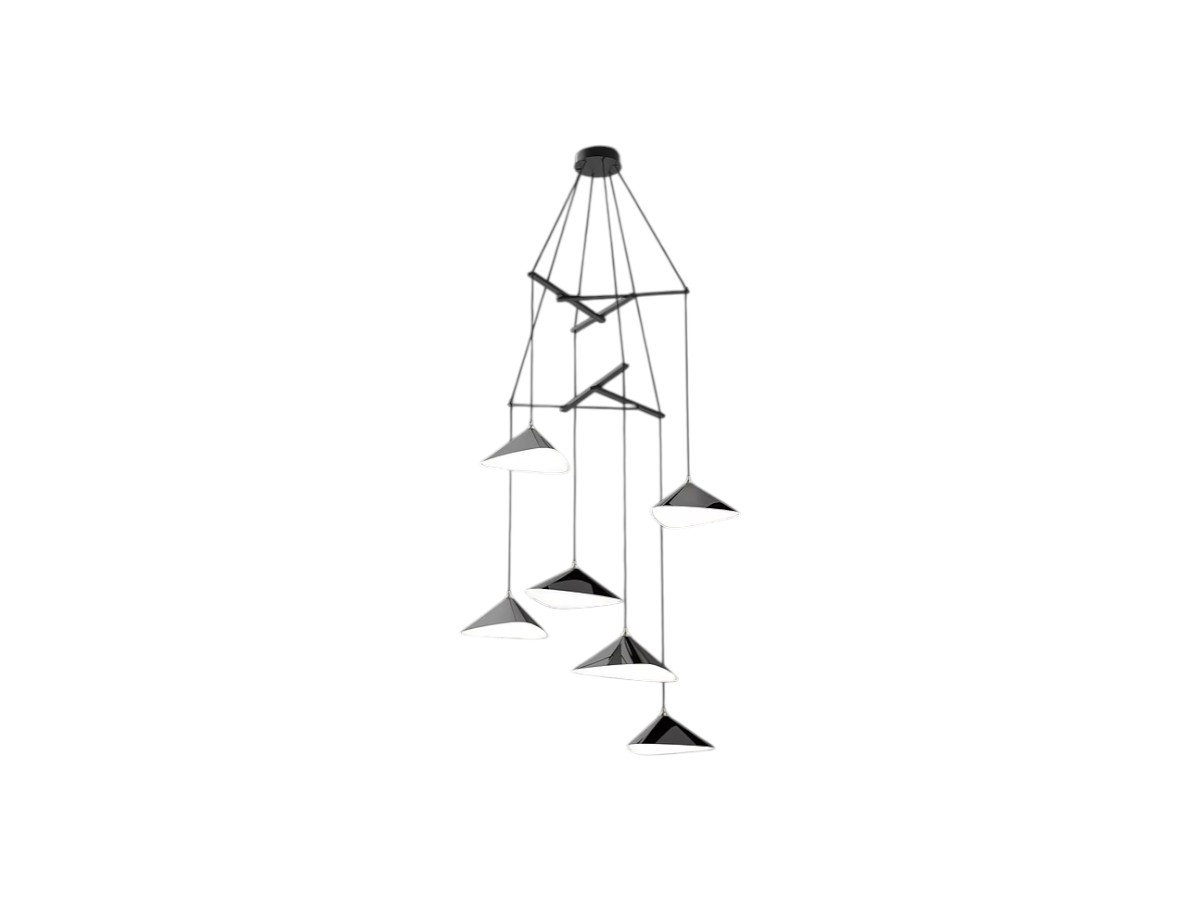 MOSS Objects Emily V6 Suspension Lamp With Black Cable