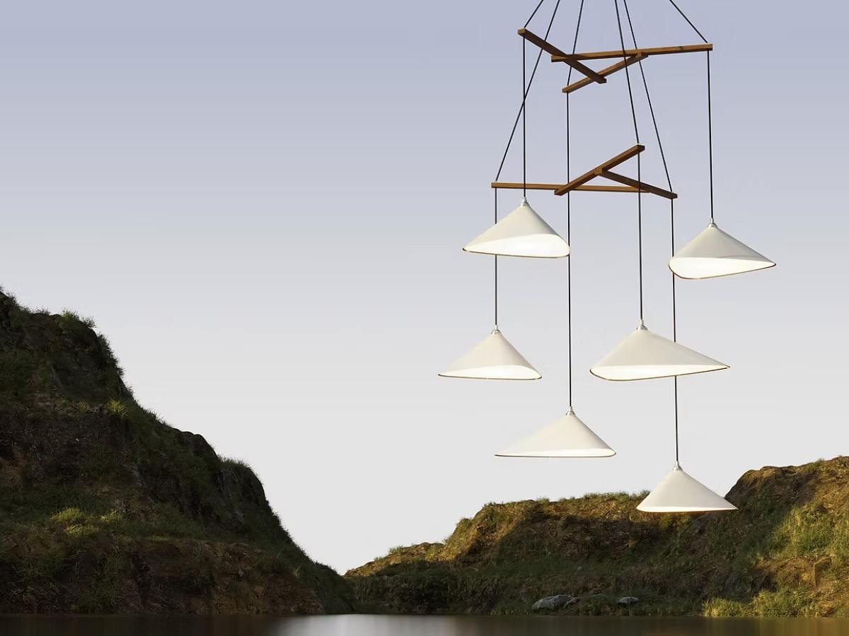 MOSS Objects Emily V6 Suspension Lamp With Charcoal Cable