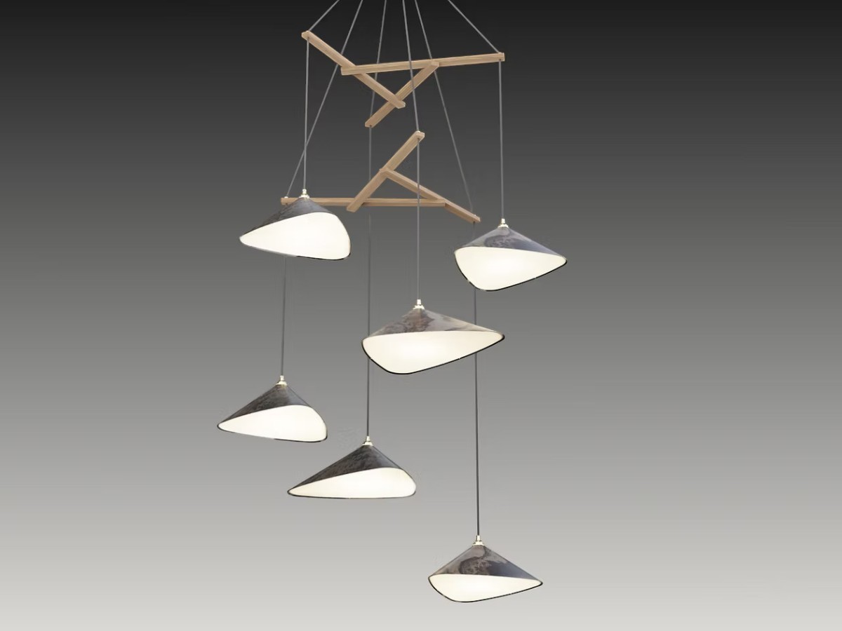 MOSS Objects Emily V6 Suspension Lamp Oxidized