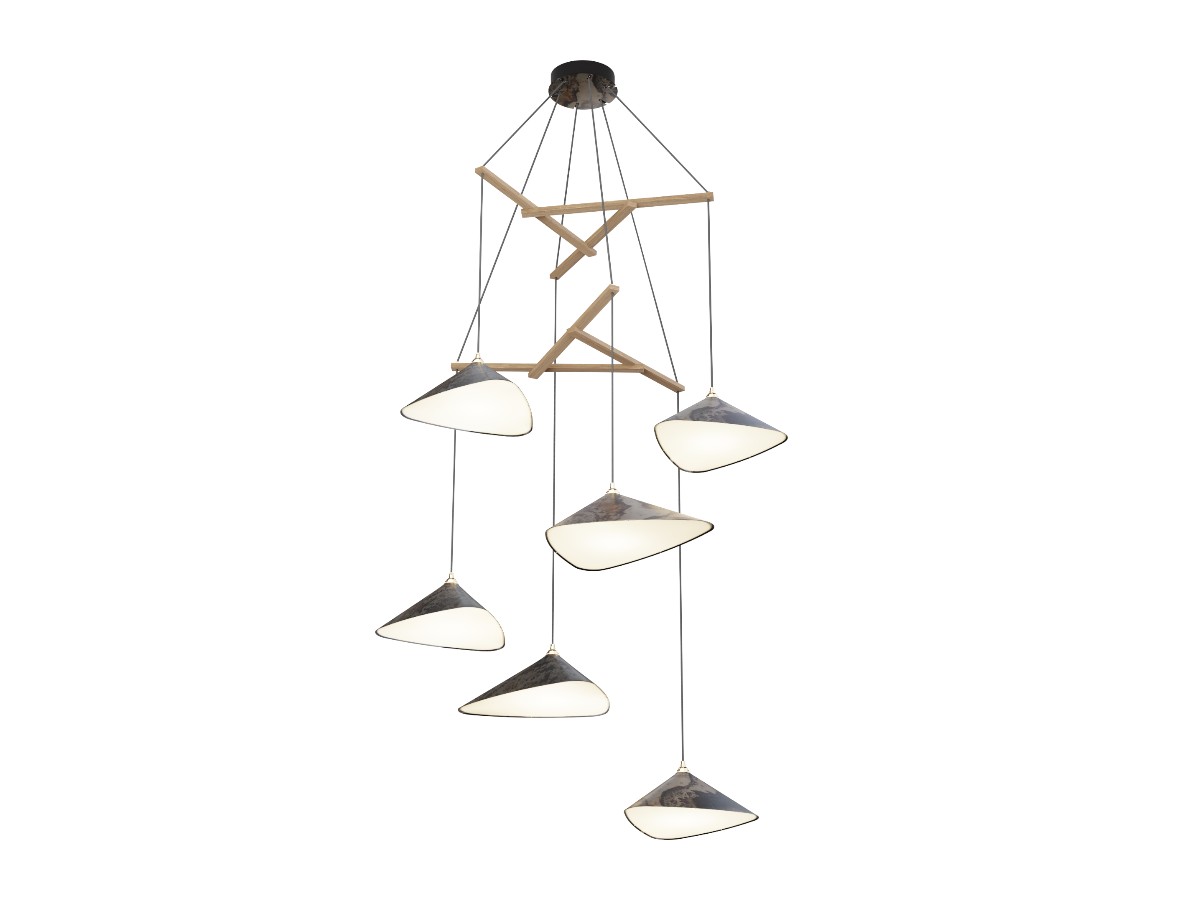 MOSS Objects Emily V6 Suspension Lamp Oxidized