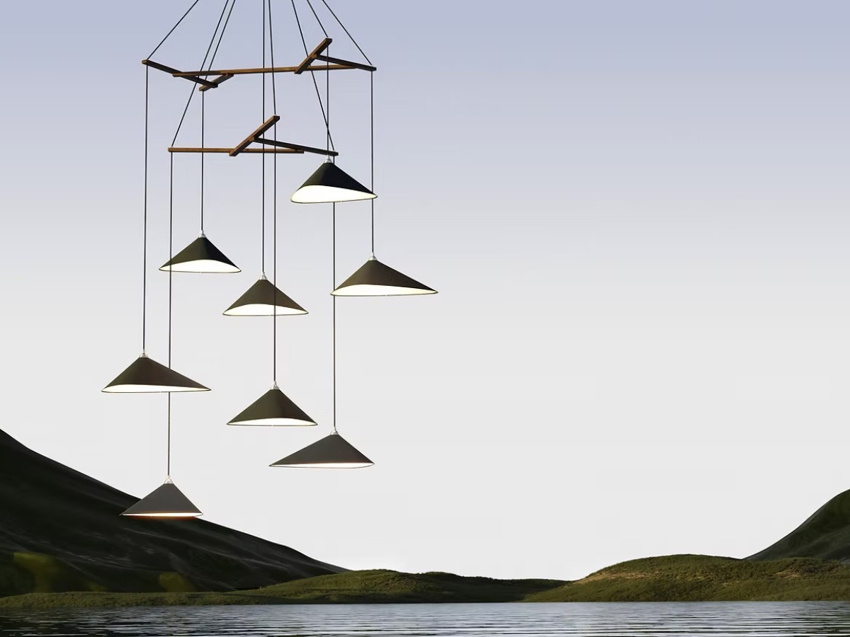 MOSS Objects Emily V8 Suspension Lamp With Charcoal Cable