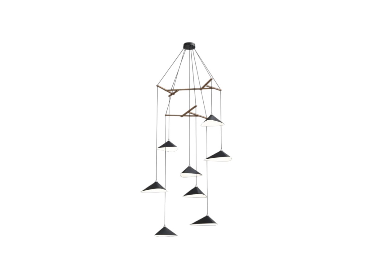 MOSS Objects Emily V8 Suspension Lamp With Charcoal Cable