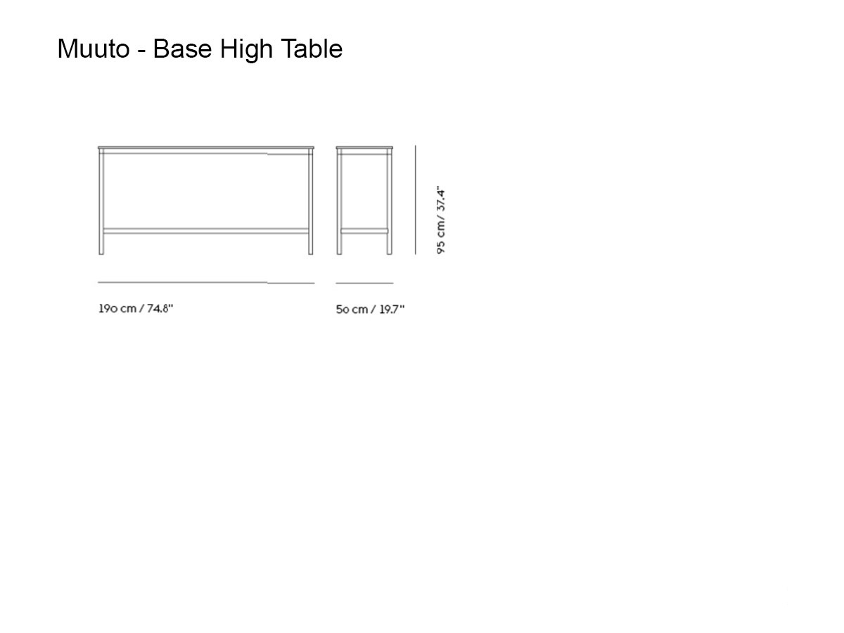 Muuto Base High Table L 190 Cm