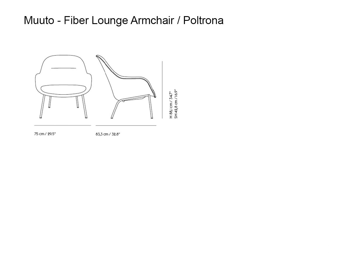 Muuto Fiber Lounge Armchair Tube Base Ecriture 240grey