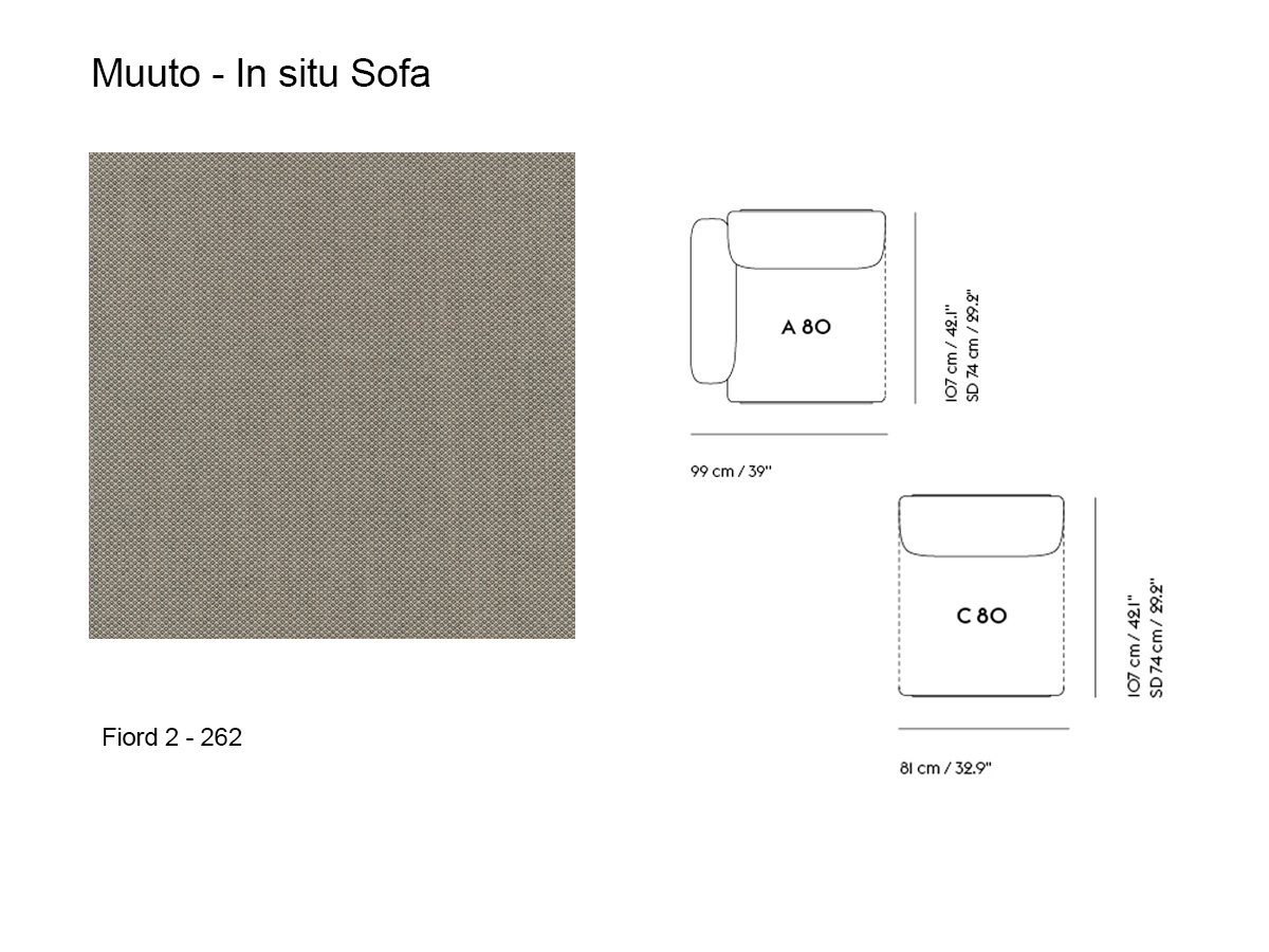 Muuto In Situ Modular Sofa 2 Seater Fiord 262
