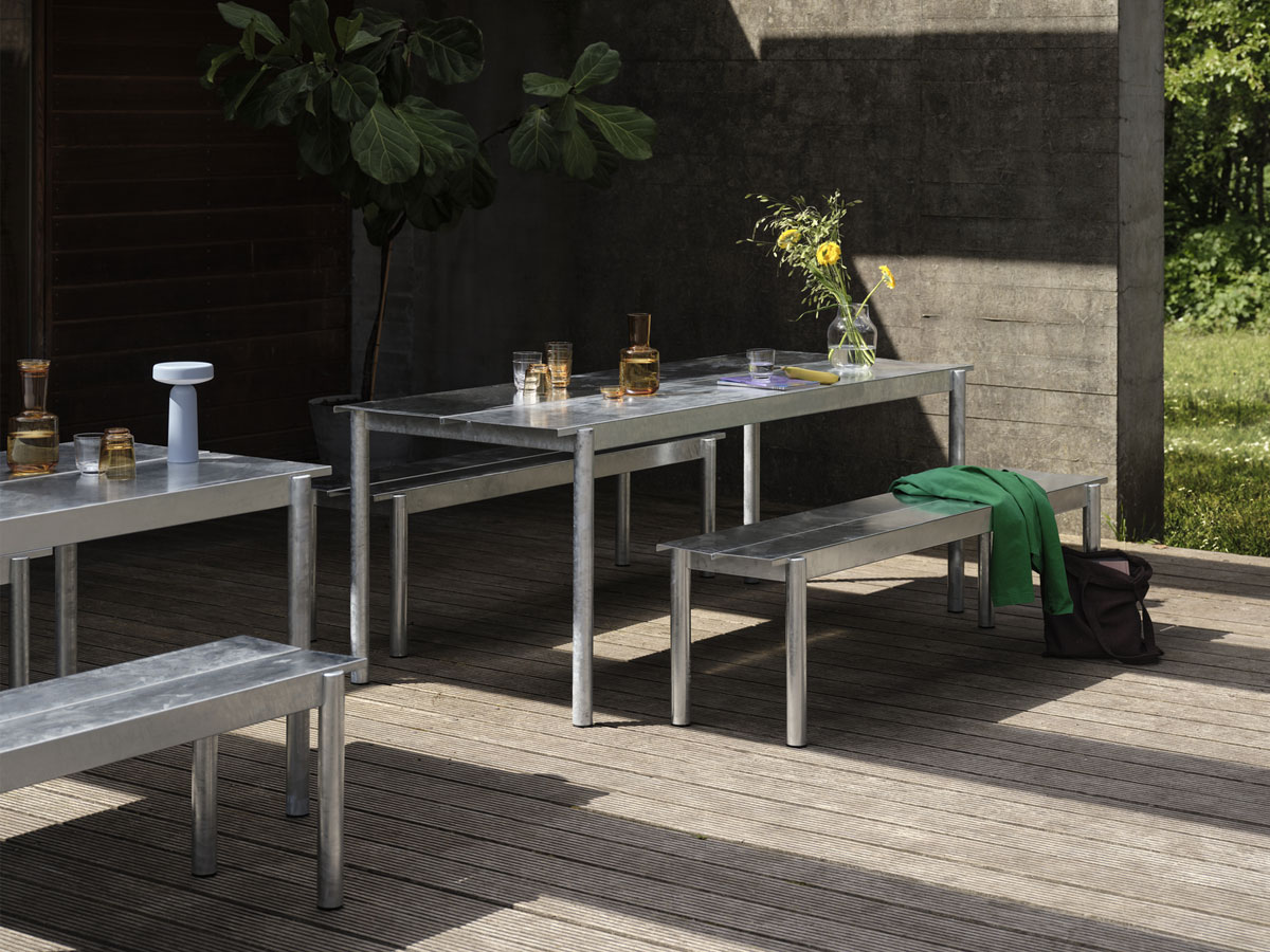 Muuto Linear Steel Table Warm Galvanized Steel Outdoor