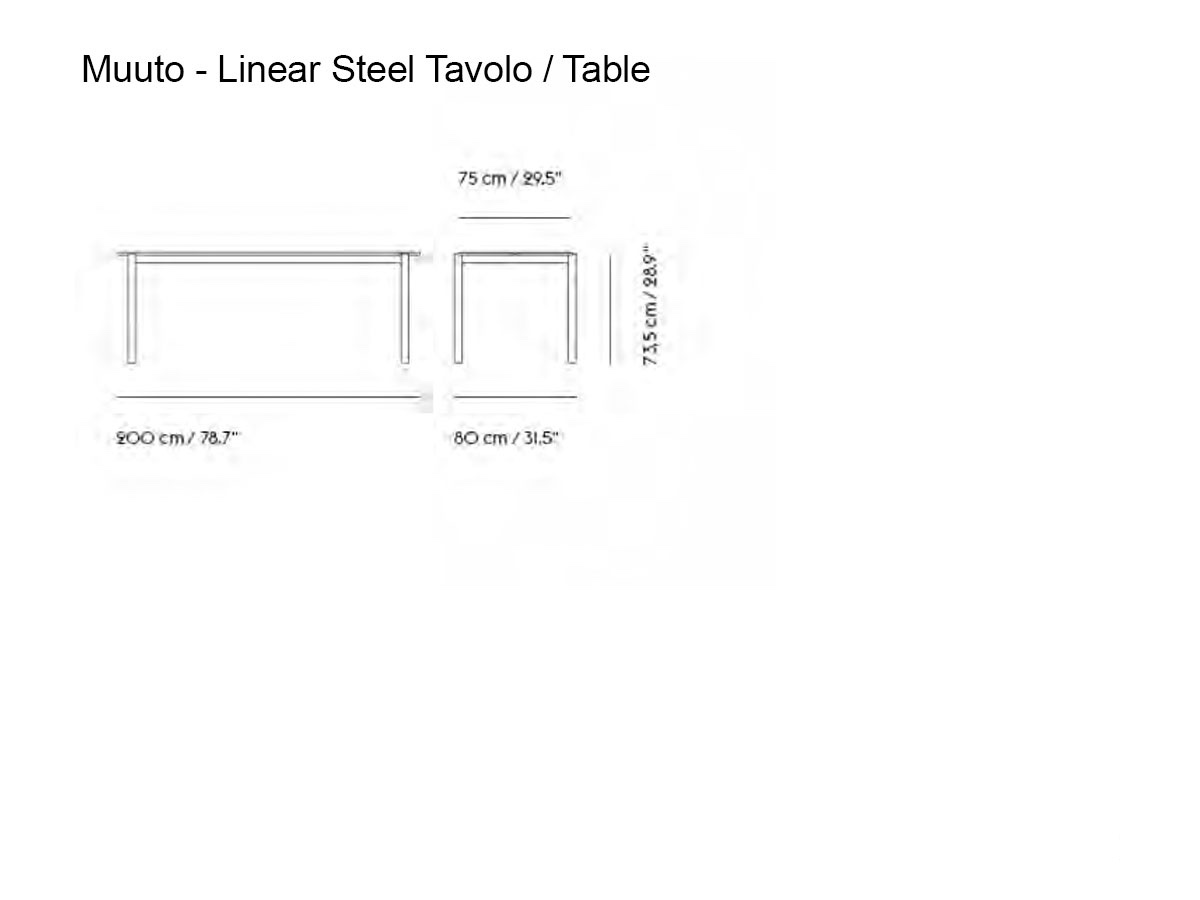 Muuto Linear Steel Table Warm Galvanized Steel Outdoor