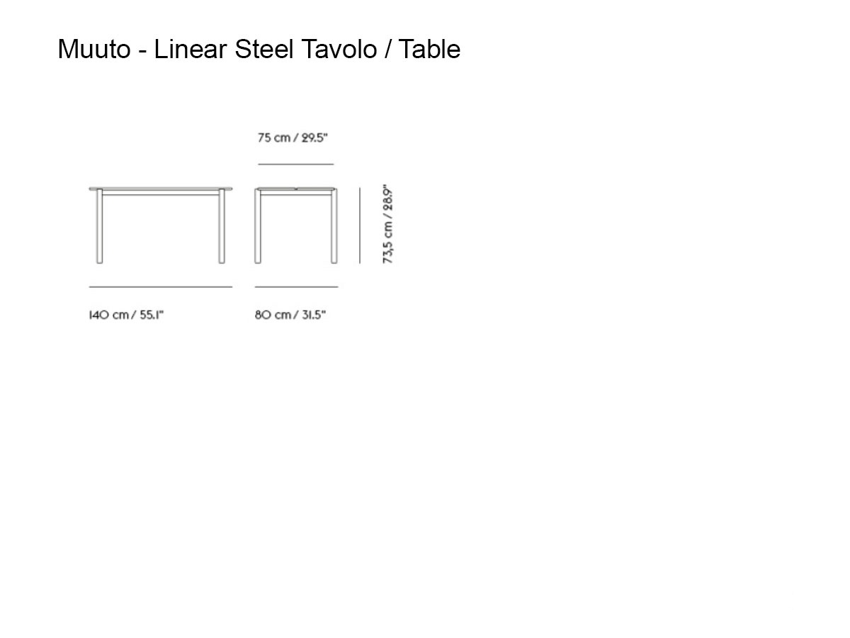 Muuto Linear Steel Table Outdoor L 140 Cm