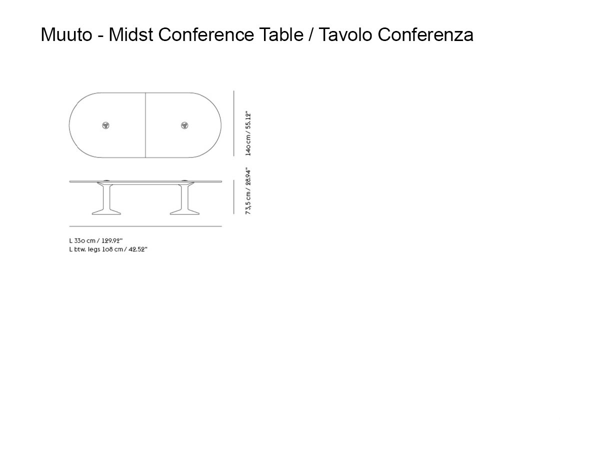 Muuto Midst Conference Table With Power Cut Out L 330 Cm