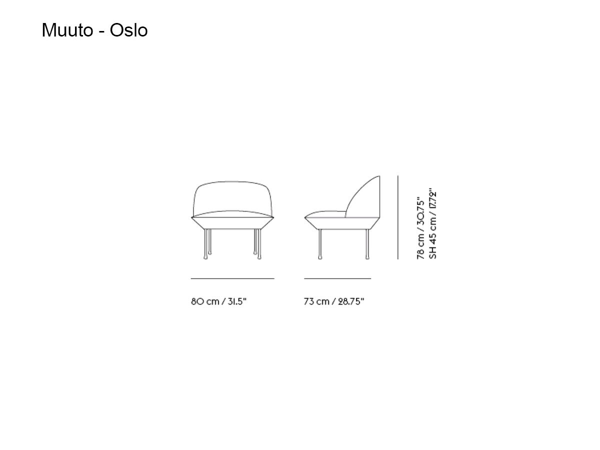 Muuto Oslo Sofa 1 Seater Steelcut 160 Dark Grey