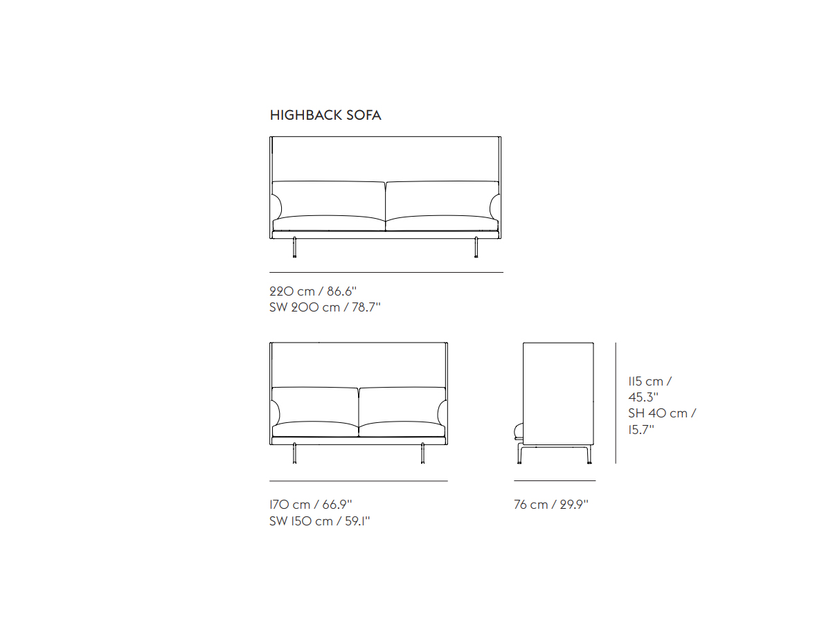 Muuto Outline Highback 2 Seater Sofa