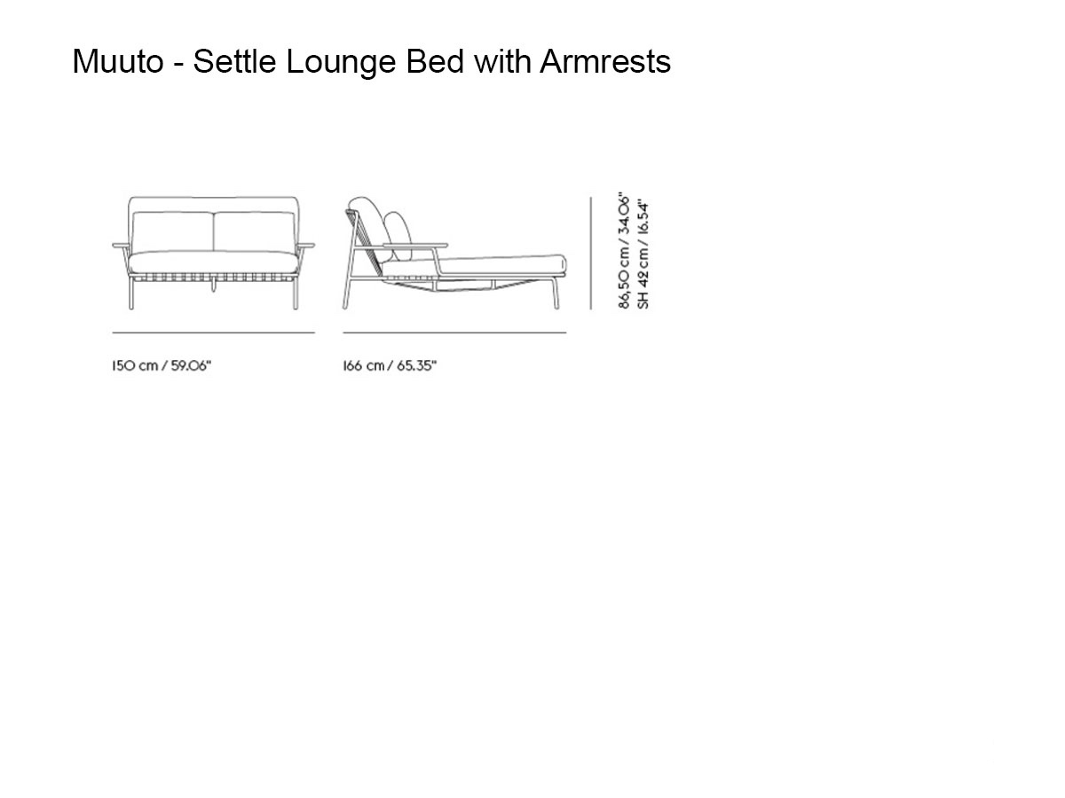Muuto Settle Lounge Bed With Armrests Outdoor