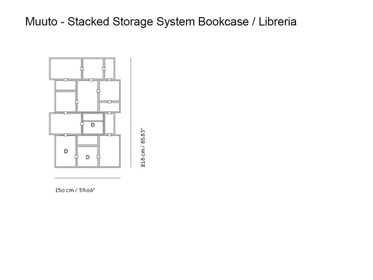 Muuto Stacked Storage System Bookcase L 150 Cm Configuration 2