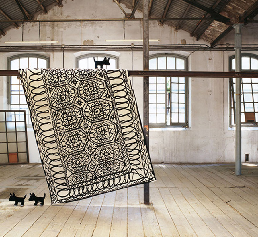 nanimarquina Black On White Estambul Rug