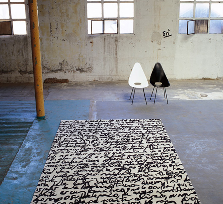nanimarquina Black On White Manuscrit Rug